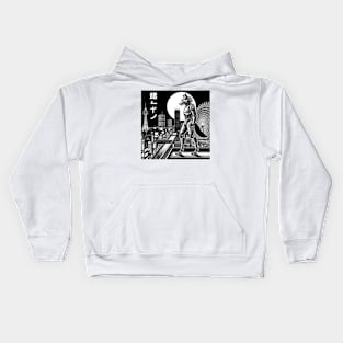 Osaka Skyline Night Walker Tee Kids Hoodie